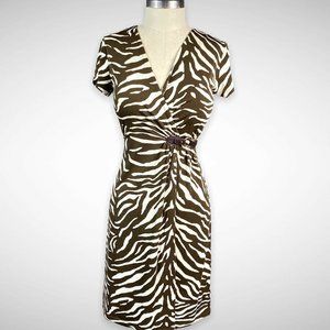 Charter Club Faux Wrap Sheath Dress Animal Zebra
